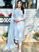 Arzul Lume Frosted Ether Blue Organza Set