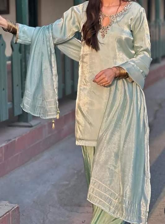 Arzul Lume Sage Luster 3-Piece Traditional Suit - Image 3