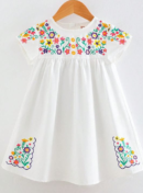 The Folk Cotton Dress | Arzul Mini Petals